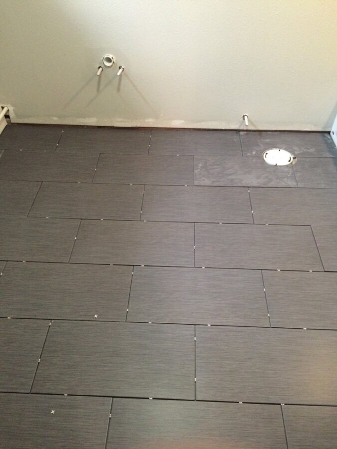 Basement floor tile from Home Depot