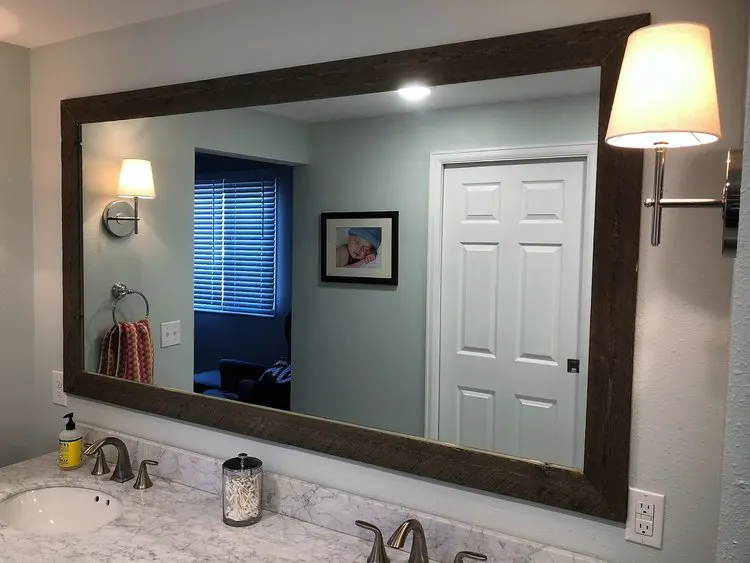 How to Frame Your Bathroom Mirror | Easy DIY