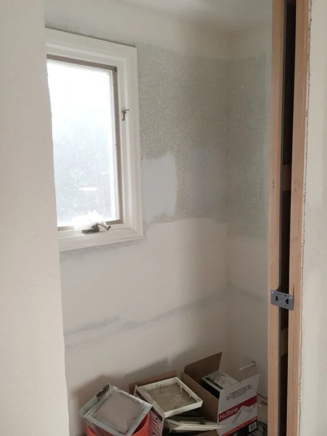 Construction of our private toilet room in the master bathroom