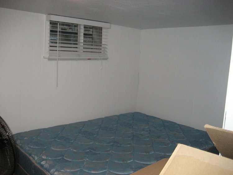 The basement bedroom before updates