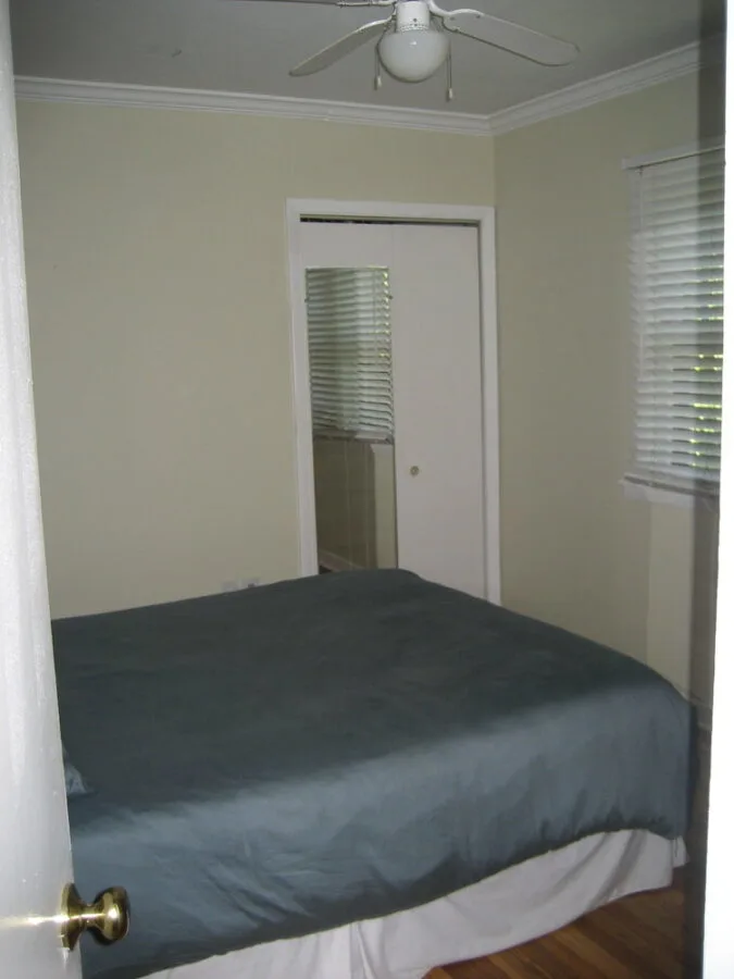 The master bedroom when we moved into our first flip house