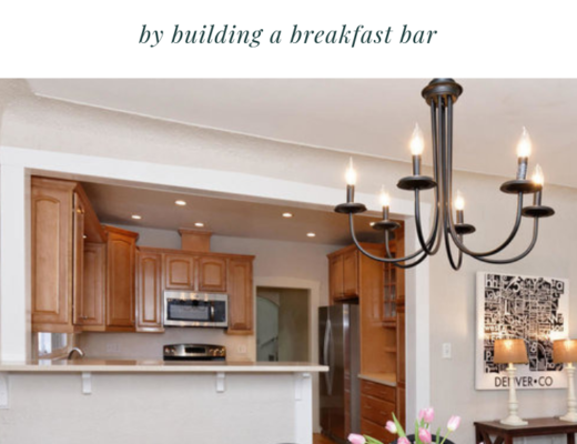 Open concept design with a breakfast bar