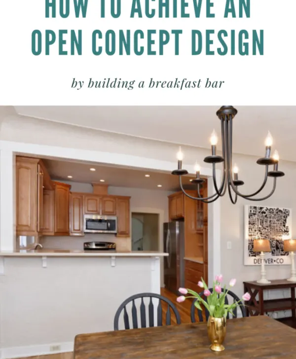 Open concept design with a breakfast bar