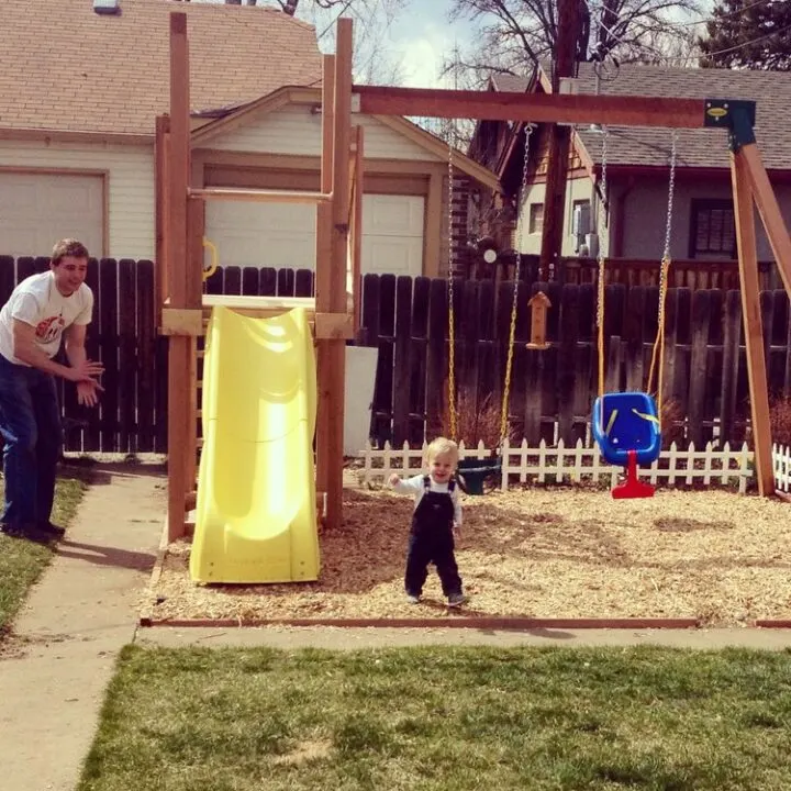 DIY swing set and backyard landscaping improvements at our second home | Building Bluebird
