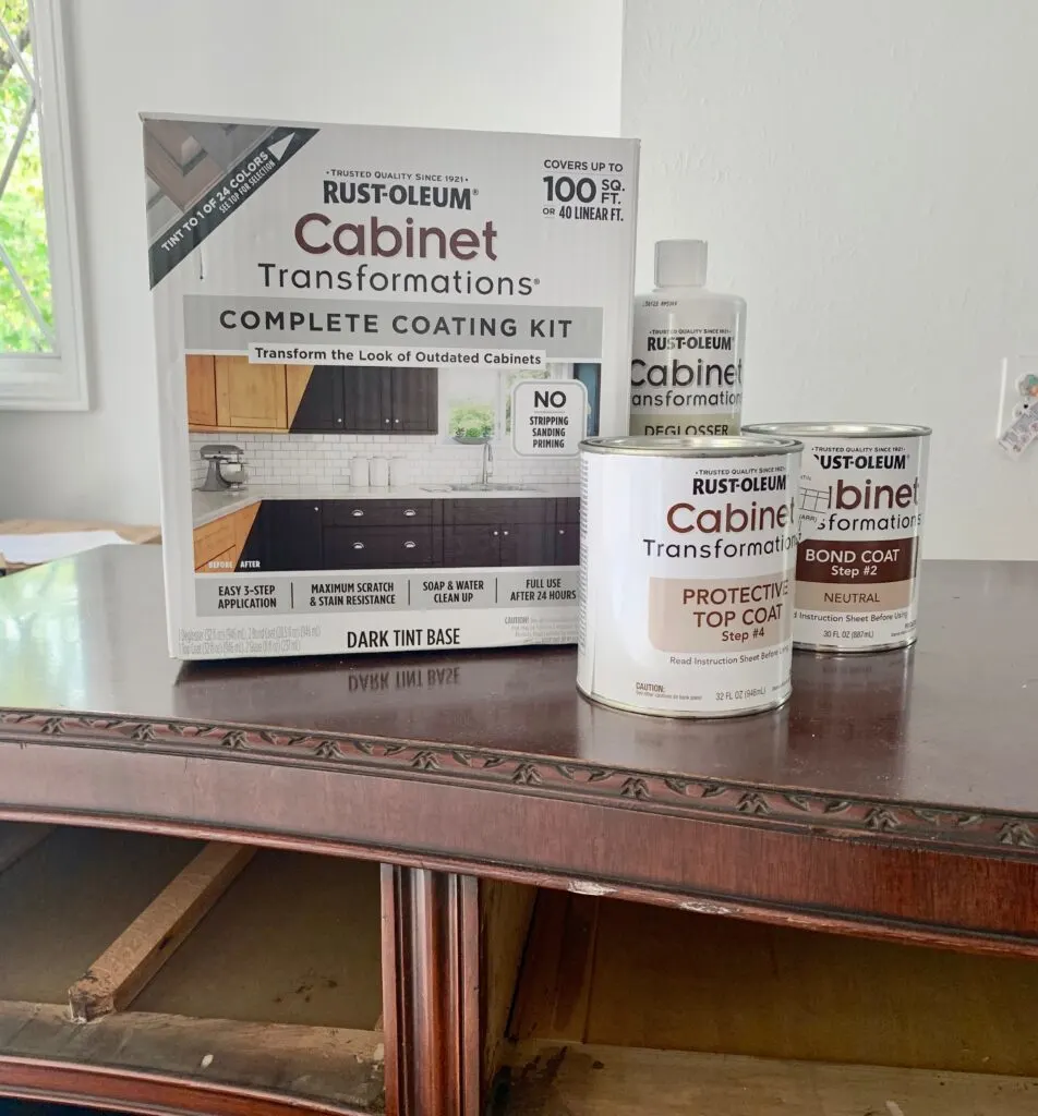 Rust-oleum furniture paint kit to refinish the buffet