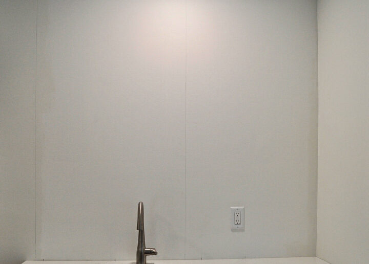 Begin backsplash tile installation at the center of the wall | Building Bluebird #kitchenrenovation