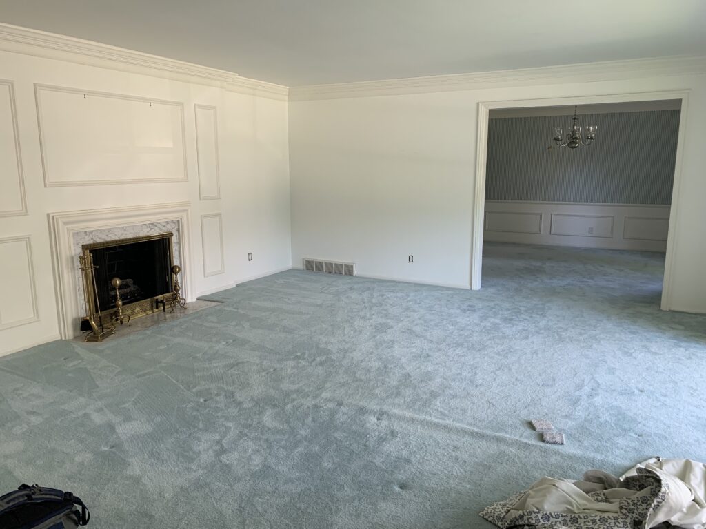 The formal living room that will be updated to our adult family room.