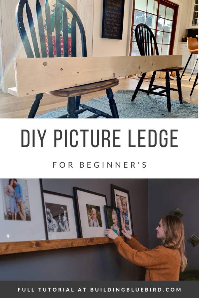 DIY picture ledge with step by step tutorial | Building Bluebird #artledge #diy #statementdesign #pictureledge #diy
