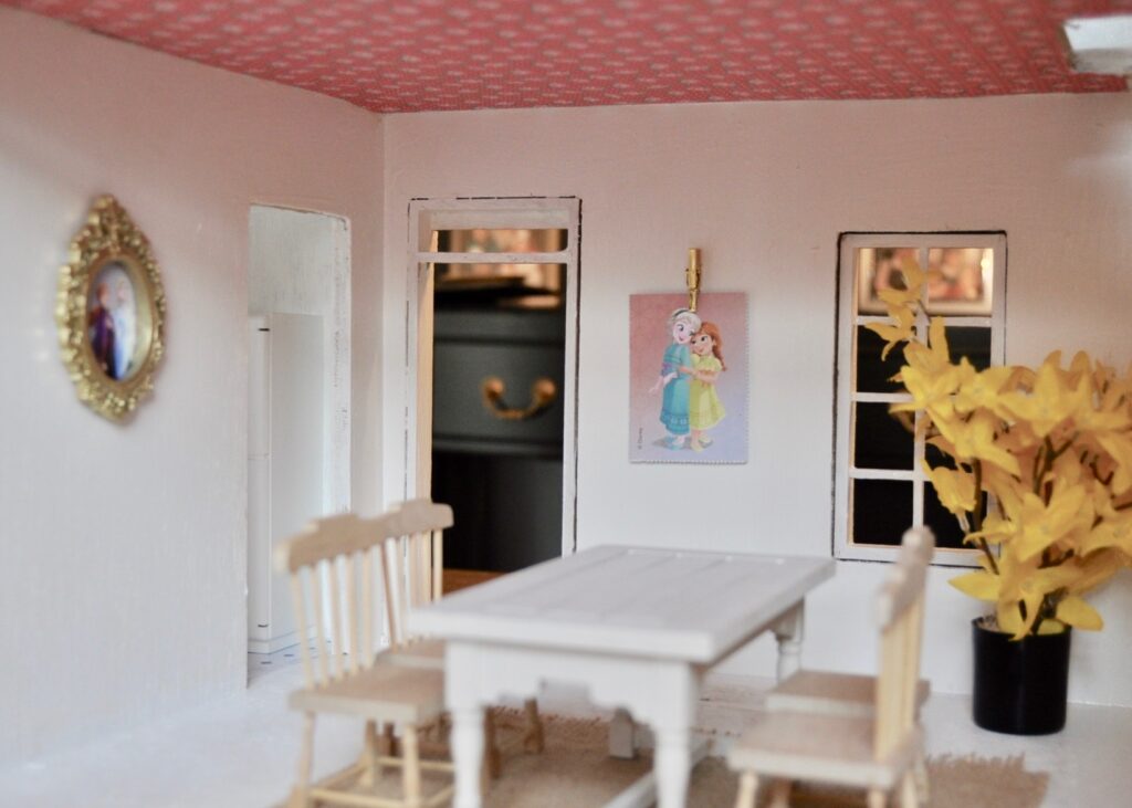 Renovated dollhouse dining room