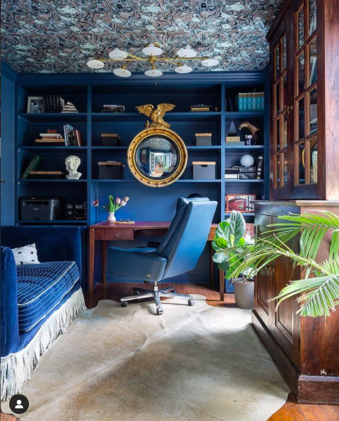 Jewel Marlow draws your eye up with wallpaper on the ceiling | Building Bluebird