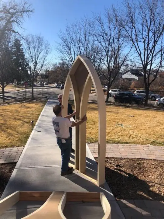 Reconstructed tower of the Bosler House in Denver, CO