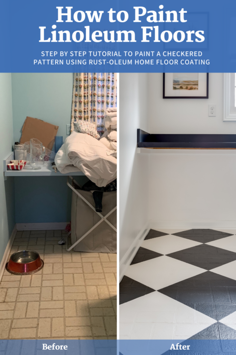 Update your floors using Rust-Oleum interior paint with this DIY tutorial | Building Bluebird #diy #homerenovation #homedesign