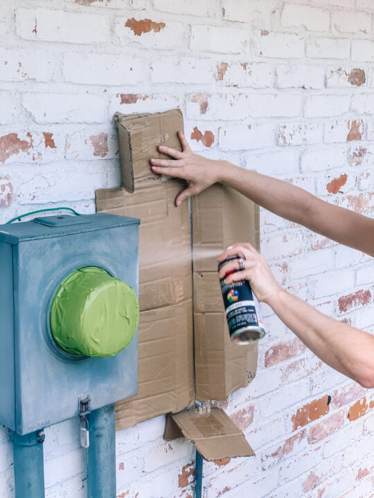 How to camouflage an ugly electrical meter with paint and perennials | Building Bluebird #diy