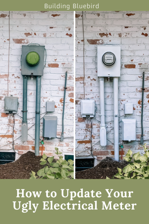 How to camouflage an ugly electrical meter with paint and perennials | Building Bluebird #diy