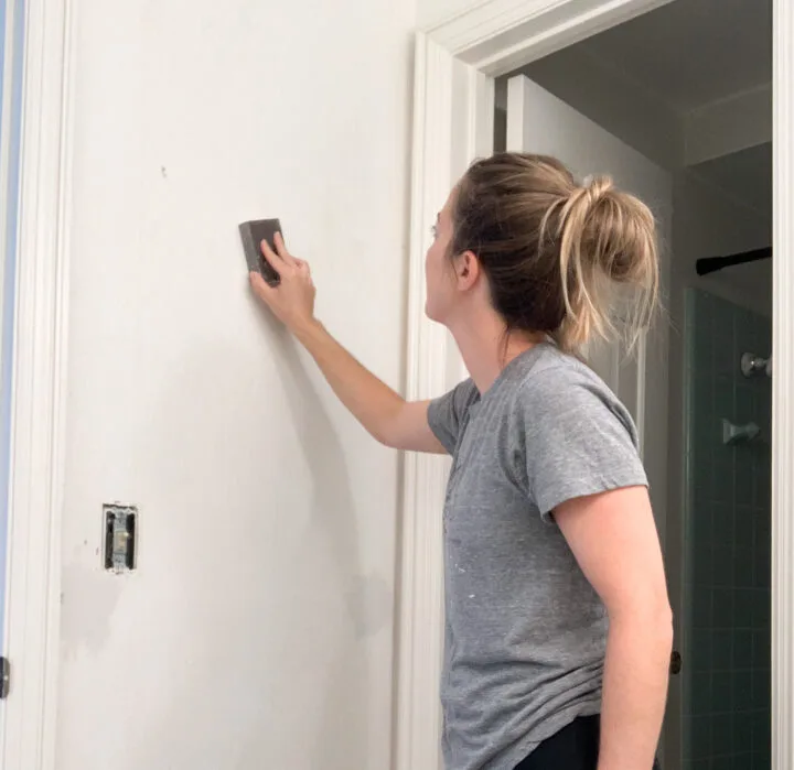 After removing wallpaper, fill any holes and sand the walls before painting | Building Bluebird