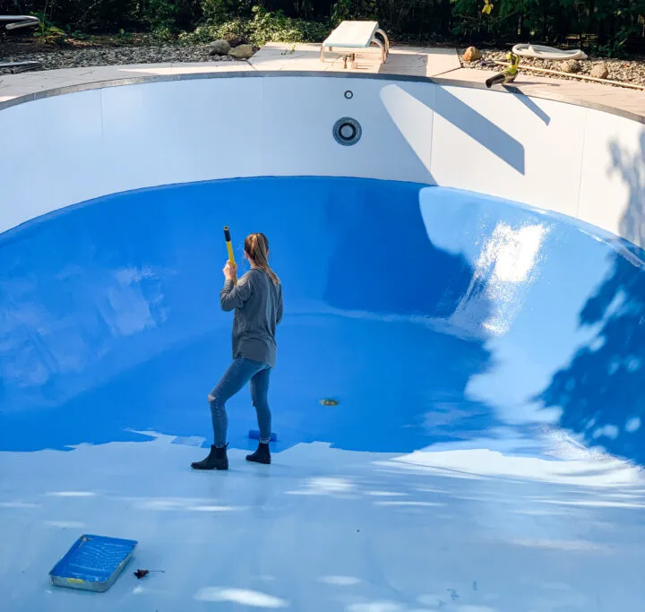 Easy DIY project to try this year - how to paint a pool and save thousands | Building Bluebird