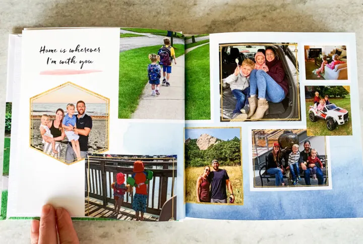 Tips for creating a custom family yearbook using Shutterfly | Building Bluebird #diy #christmasgift #yearbook