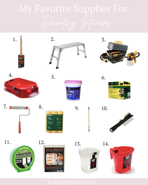 My favorite (and most frequently used) paint supplies for our home projects | Building Bluebid #paintsupplies #handypaintpail #paintprojects 