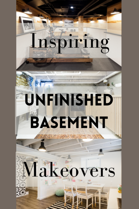 7 inspiring unfinished basement makeovers to see before starting your own basement project | Building Bluebird #exposedceiling #paintedceiling #paintedfloor