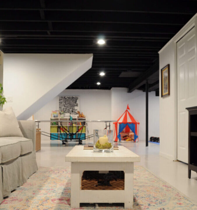 How to paint an exposed basement ceiling black