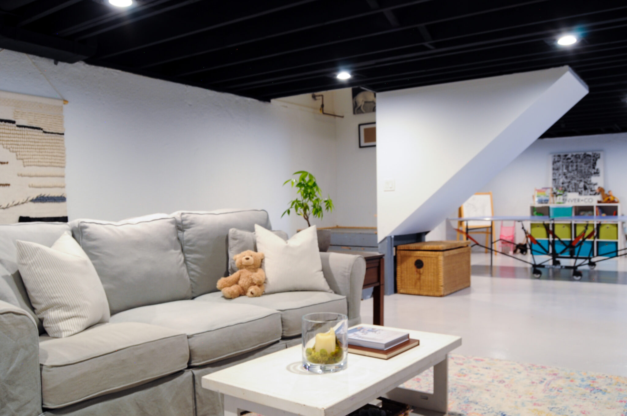 How to Paint an Exposed Basement Ceiling Black | DIY - Building Bluebird