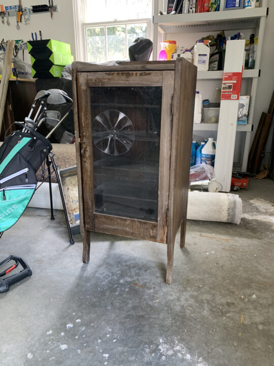 Old cabinet to hold records in our living room | Building Bluebird #oneroomchallenge #bhgorc
