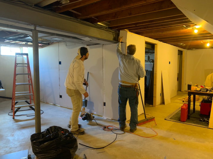 Build a utility room to create a beautiful livable unfinished basement space | Building Bluebird