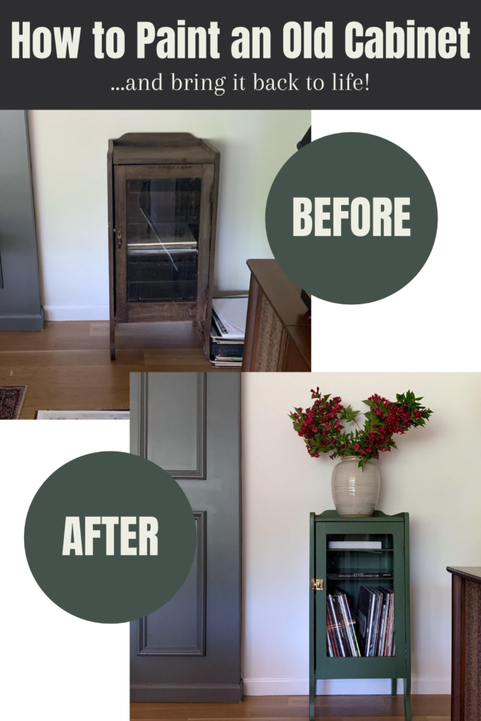 How to Paint an Old Cabinet the Perfect Green | DIY - Building Bluebird