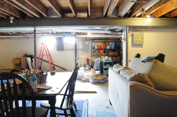 Unfinished Basement, How To Clean Up Unfinished Basement