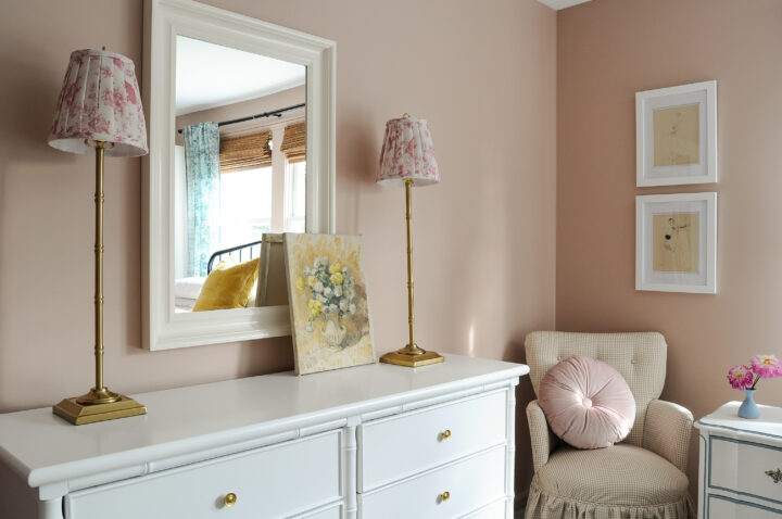 Likeable Sand by Sherwin Williams wall color SW 6058 | Building Bluebird
#vintage #cottagecore #grandmillennial #girlsbedroom