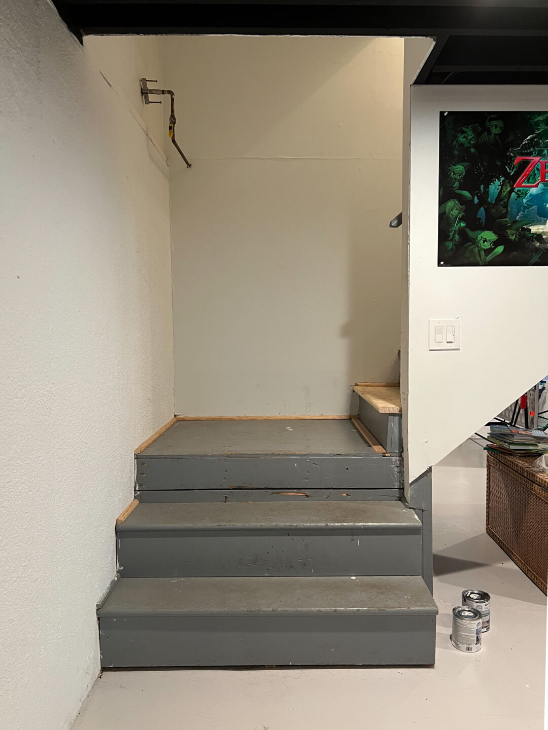 Paint Your Basement Stairs Black on a Budget DIY Building Bluebird