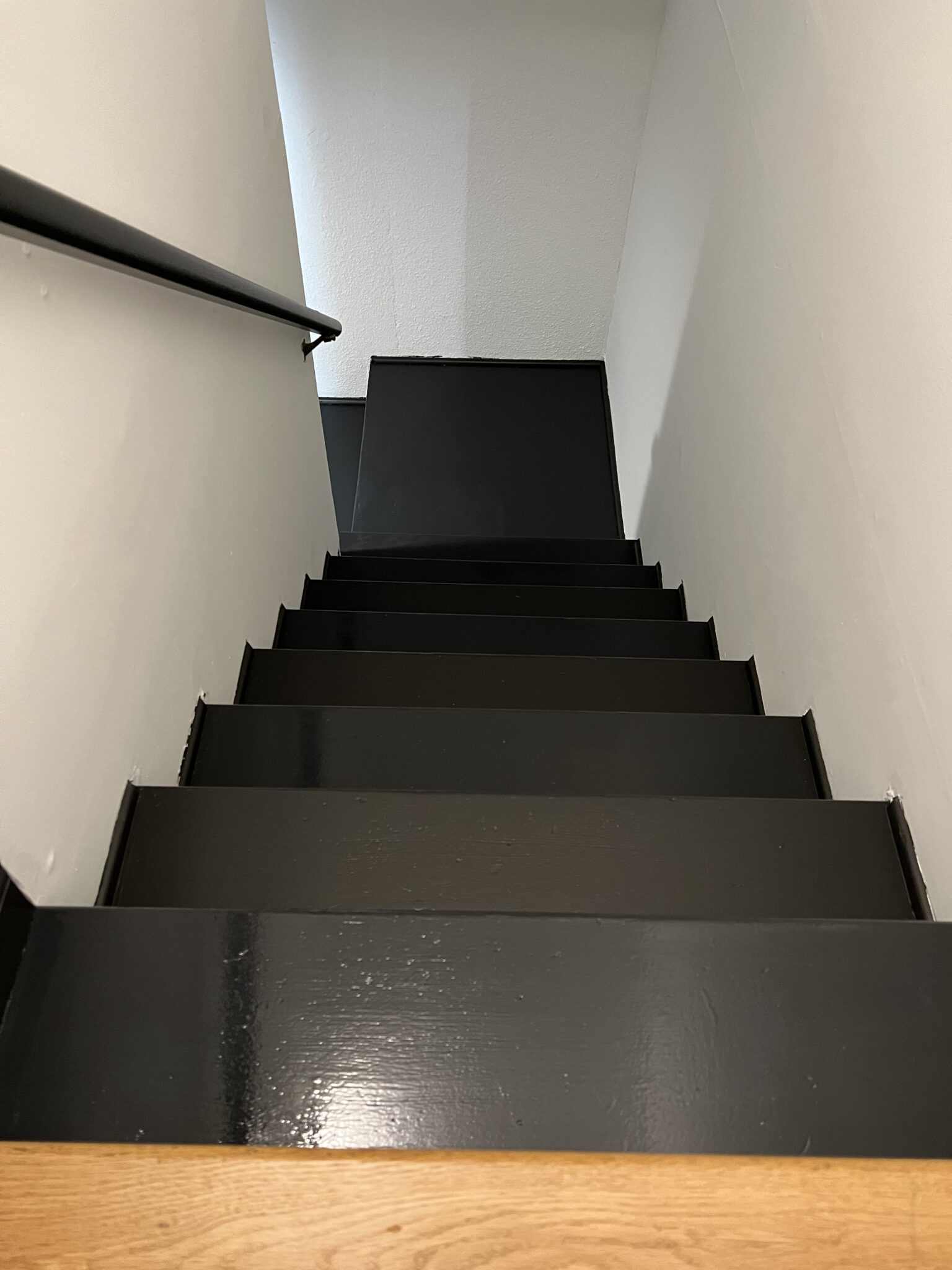 Paint Your Basement Stairs Black on a Budget DIY Building Bluebird
