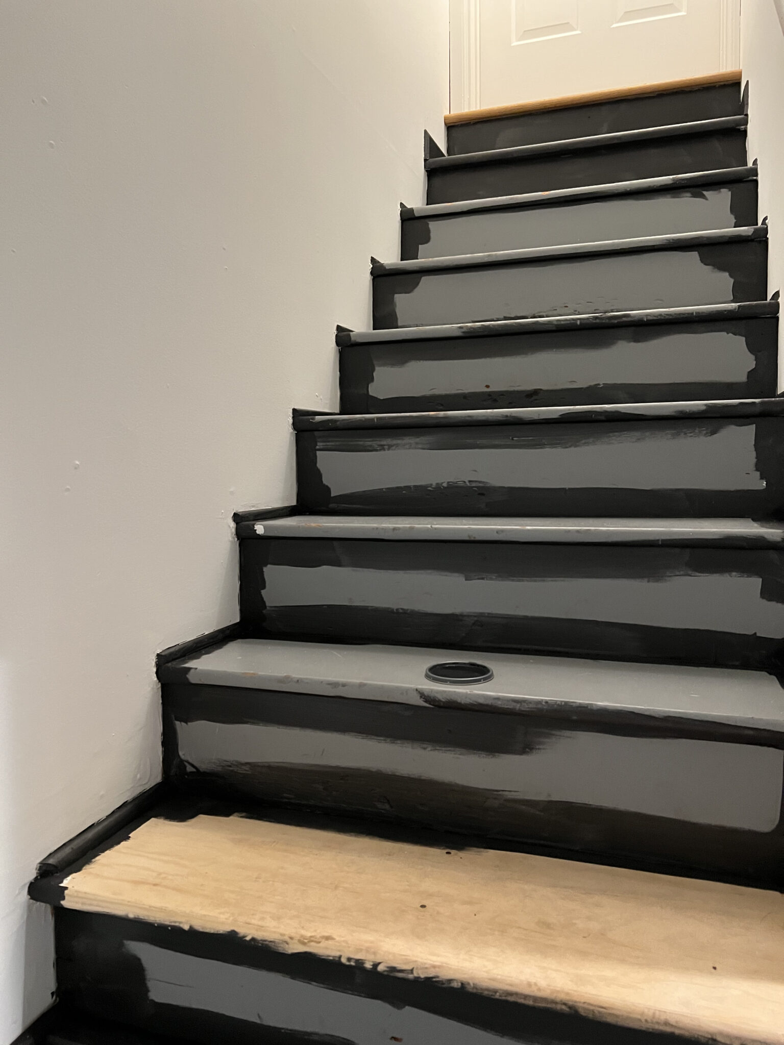 Paint Your Basement Stairs Black on a Budget DIY Building Bluebird