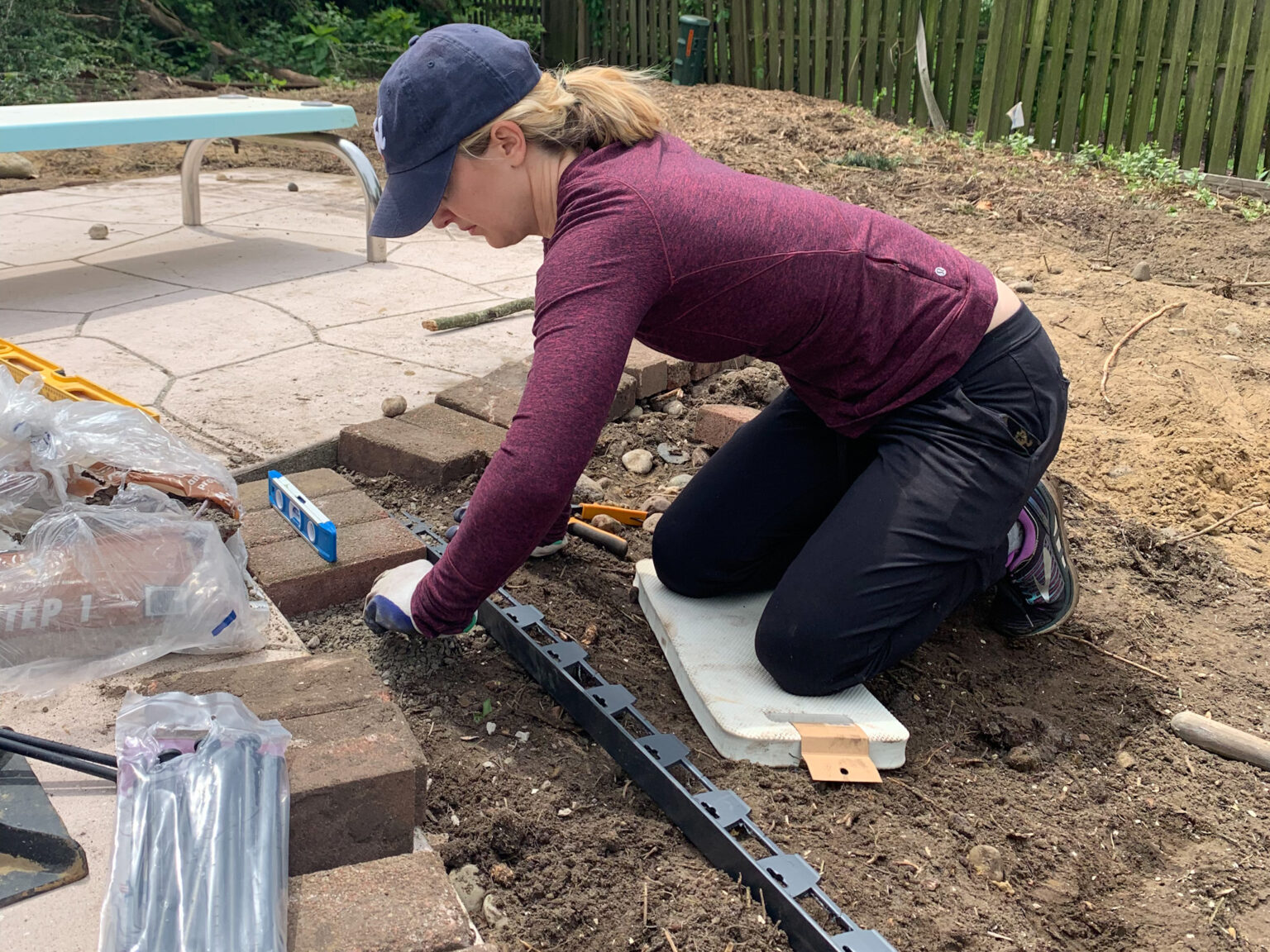 How to Install Brick Edging Around a Patio Building Bluebird