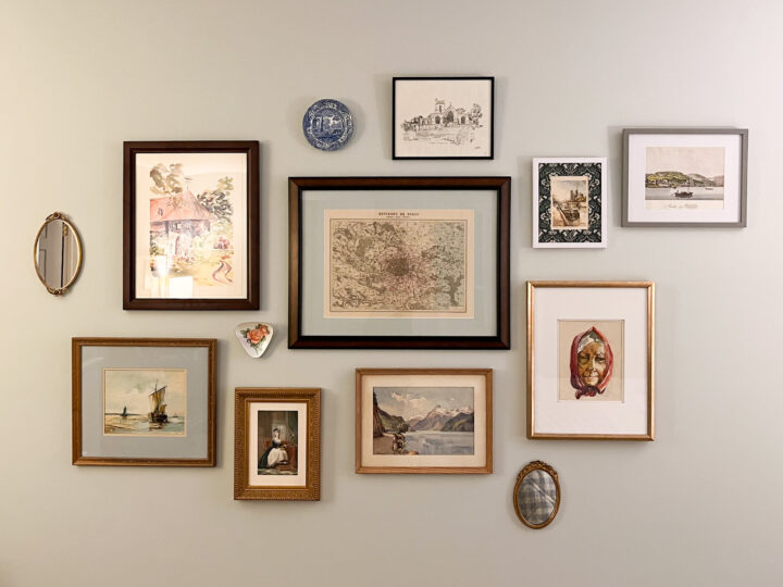 How to make a gallery wall using artwork purchased at estate sales | Building Bluebird