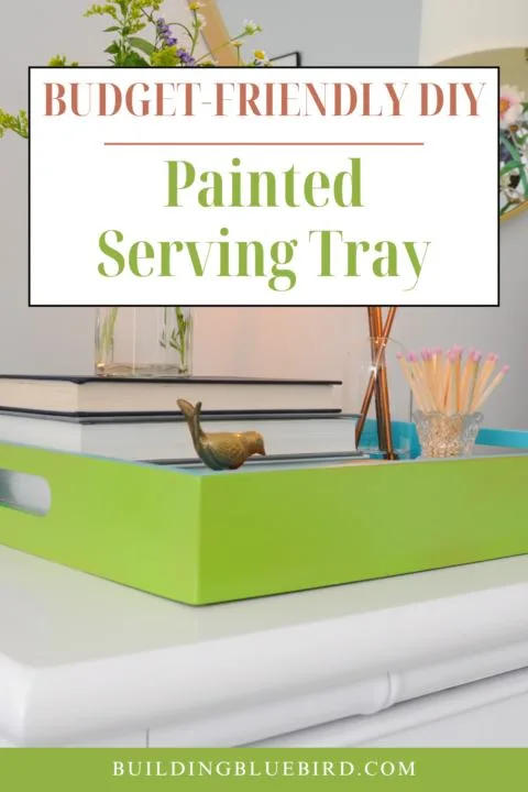 Easy DIY painted tray tutorial - blue and green tray | Building Bluebird