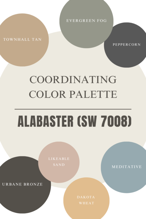 Sherwin-Williams Alabaster and coordinating color palette