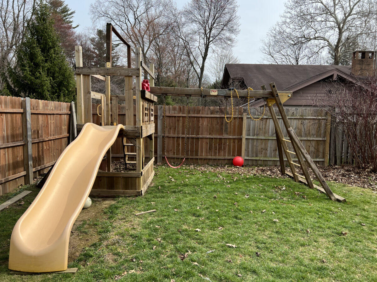 Old Swing Set Makeover Reveal Easy DIY Building Bluebird