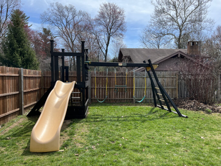 Old Swing Set Makeover Reveal Easy DIY Building Bluebird