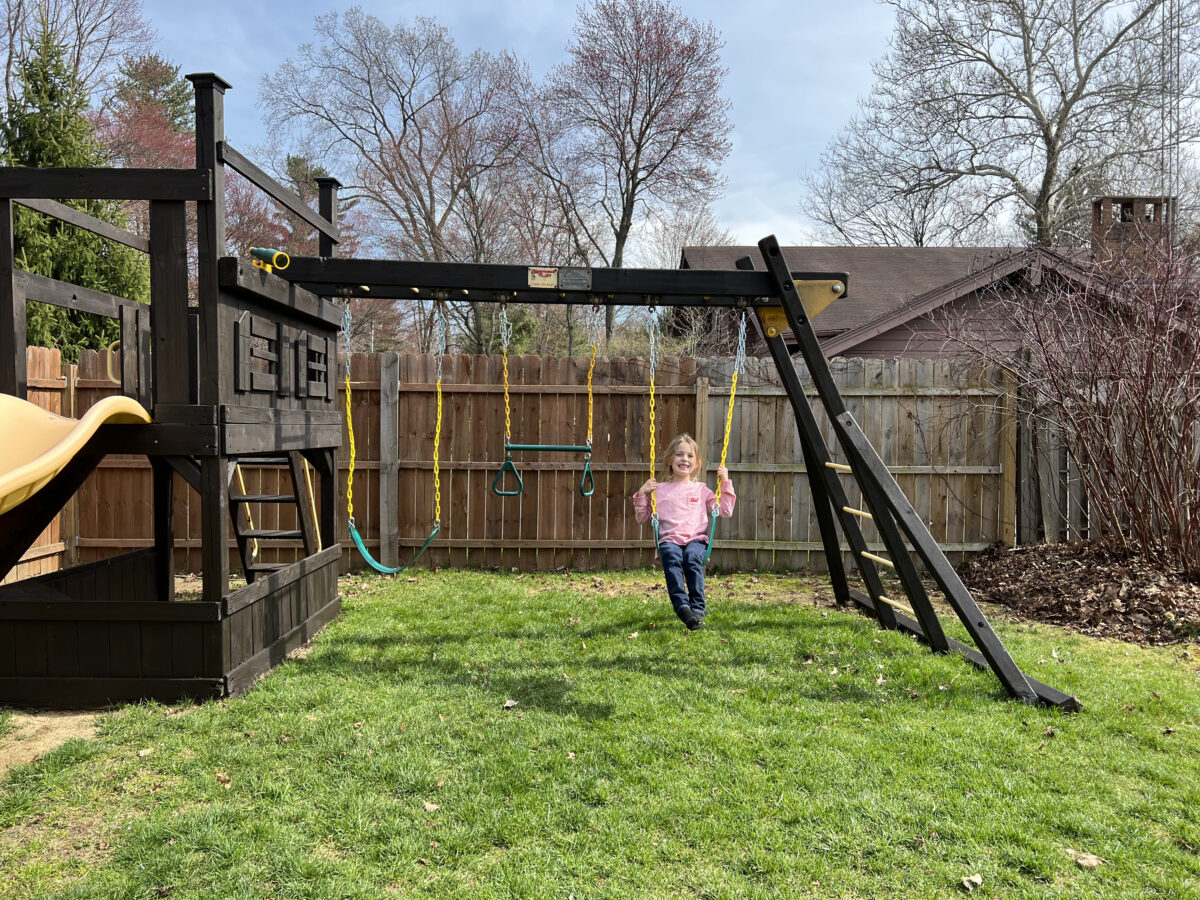 Old Swing Set Makeover Reveal Easy DIY Building Bluebird
