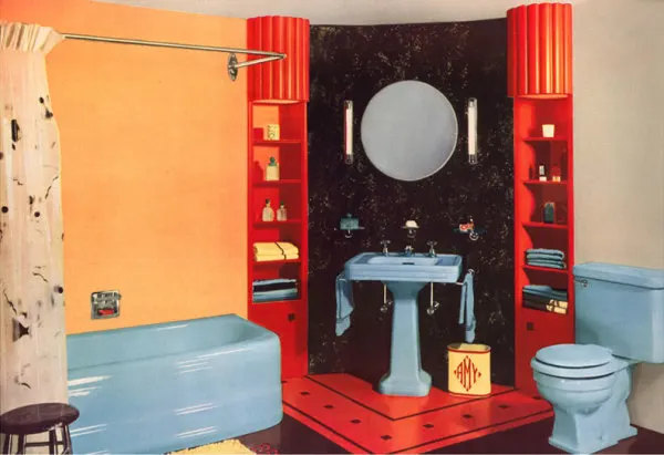 Colorful bathroom trends in 2023 and embracing retro bathrooms