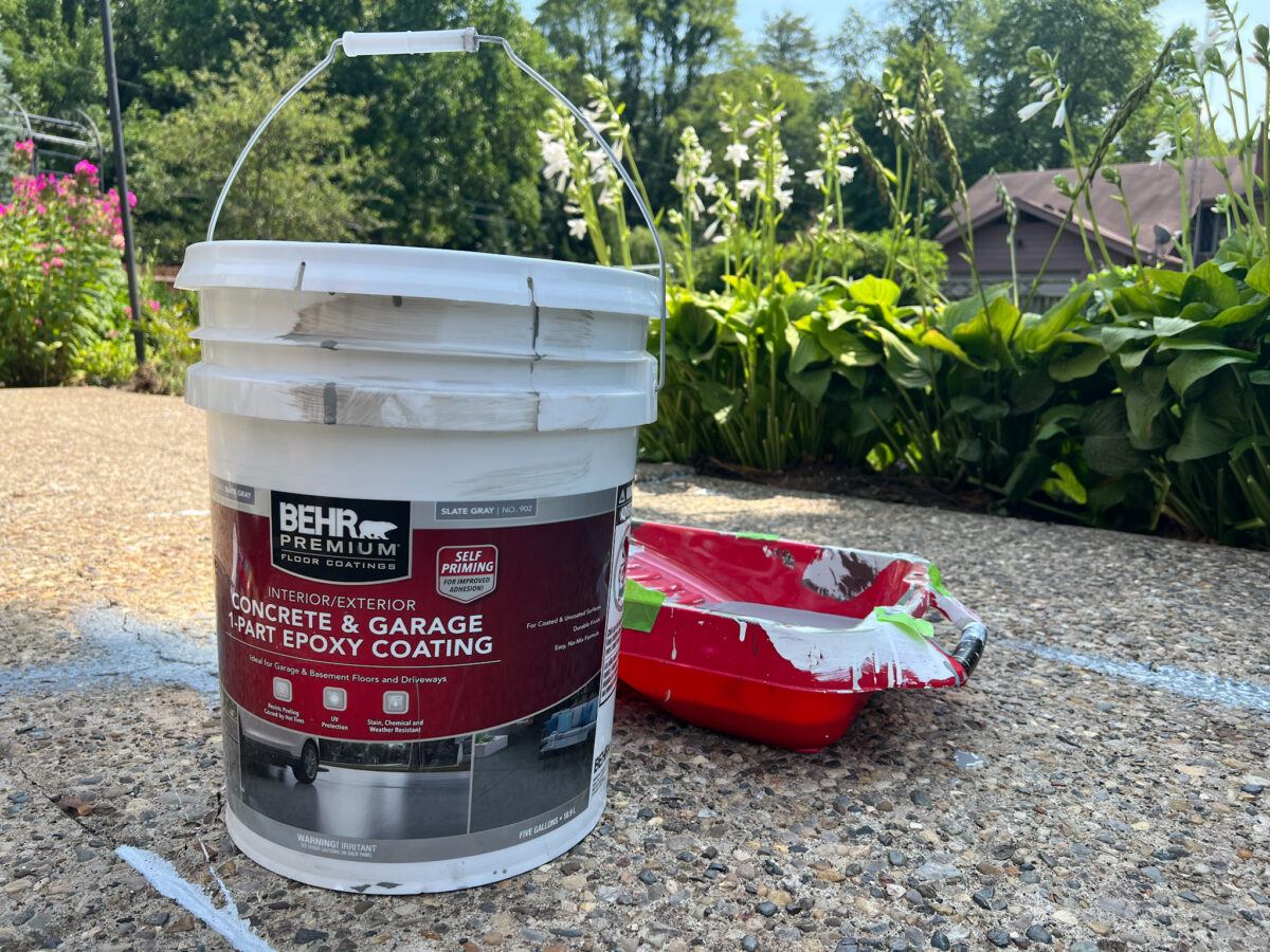 Ugly Concrete Makeover How to Paint a Patio Building Bluebird