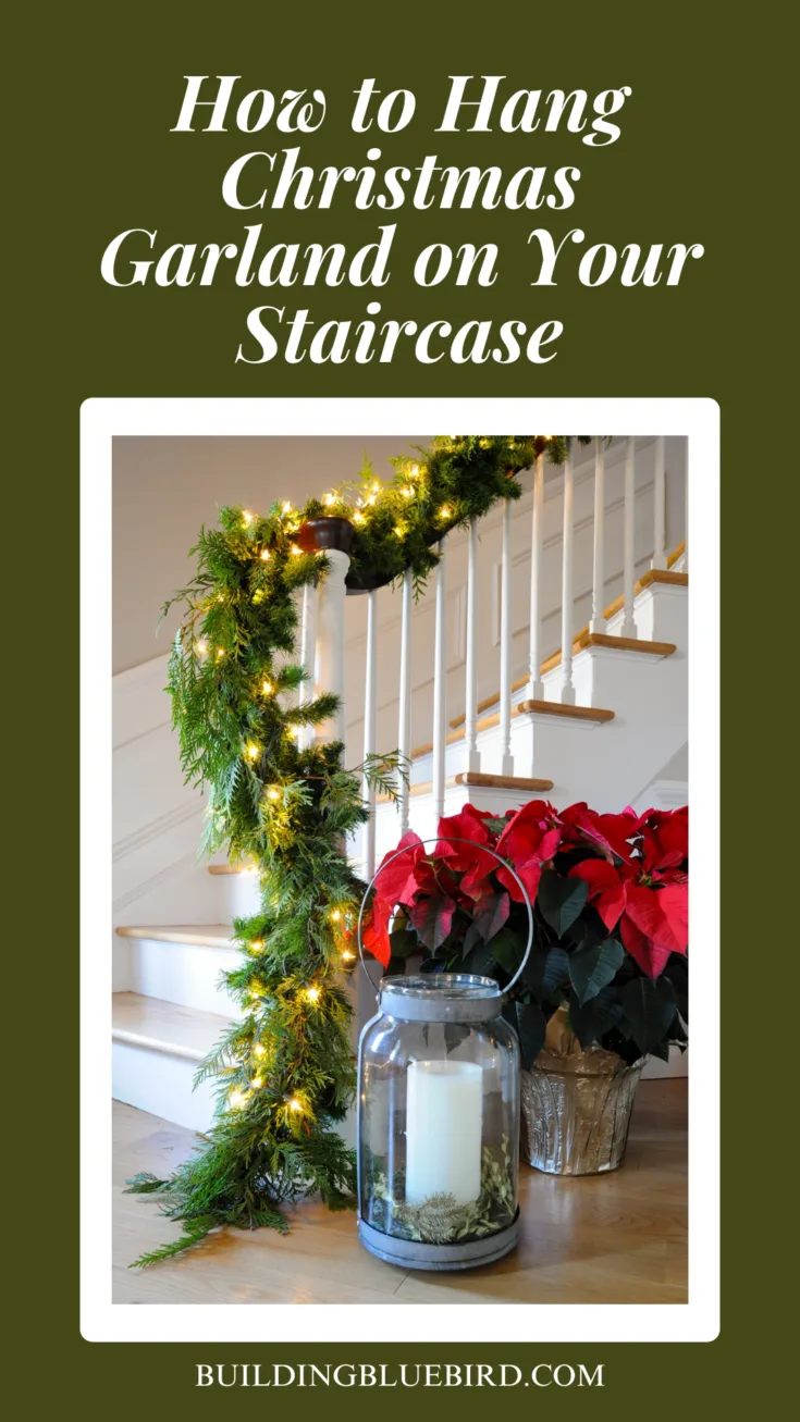 How to Make Traditional Christmas Garland and Hang on a Staircase