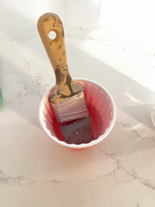 How to clean paint brushes with dried paint using vinegar, water and dish soap