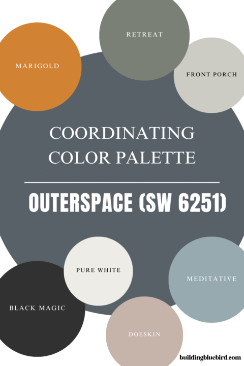 Sherwin Williams Outerspace Coordinating Colors - dark blue paint color