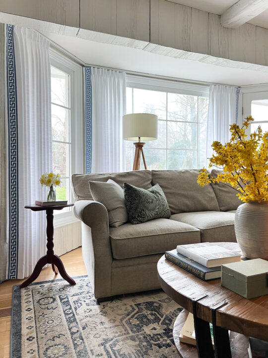 Budget friendly drapes transform the look of our family room