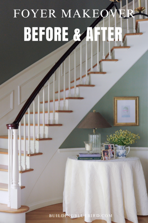Stylish two-story entryway makeover - before and after traditional style