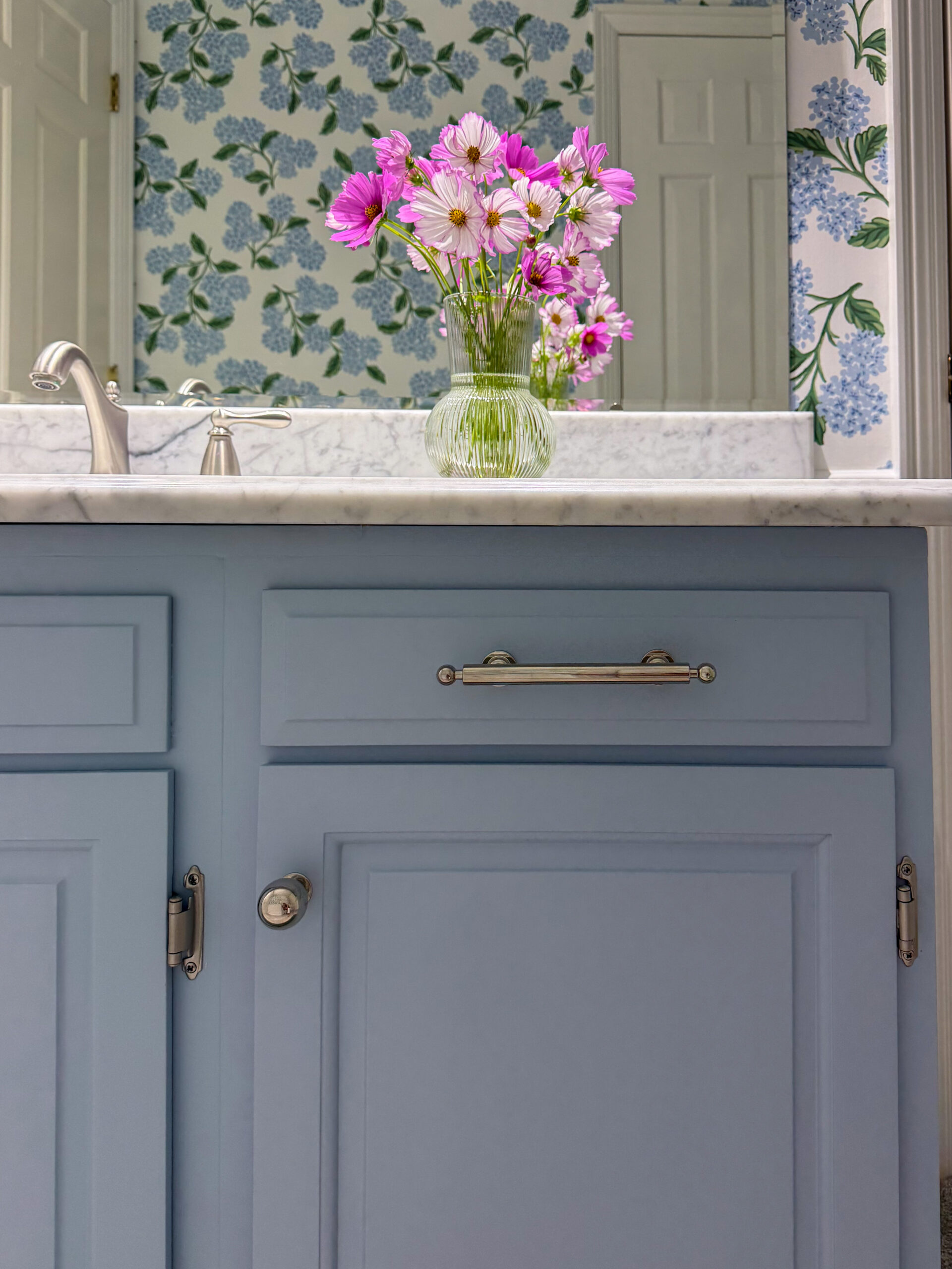 Sherwin Williams Honest Blue (SW 6520) Painted Bathroom Vanity